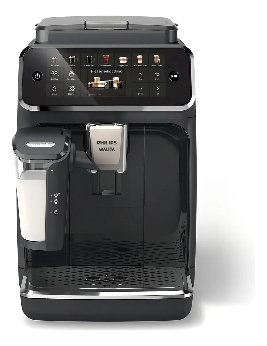 Cafeteira Philips Serie 4400 LatteGo 12 bebidas preta